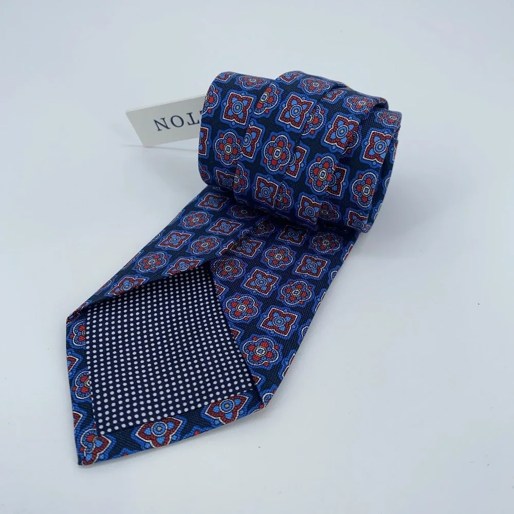 Eton Tie Men One Size Multi Patterned Silk Classic Luxury Necktie Italy Made NWT